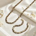 Parure Zina, collier et bracelet léopard